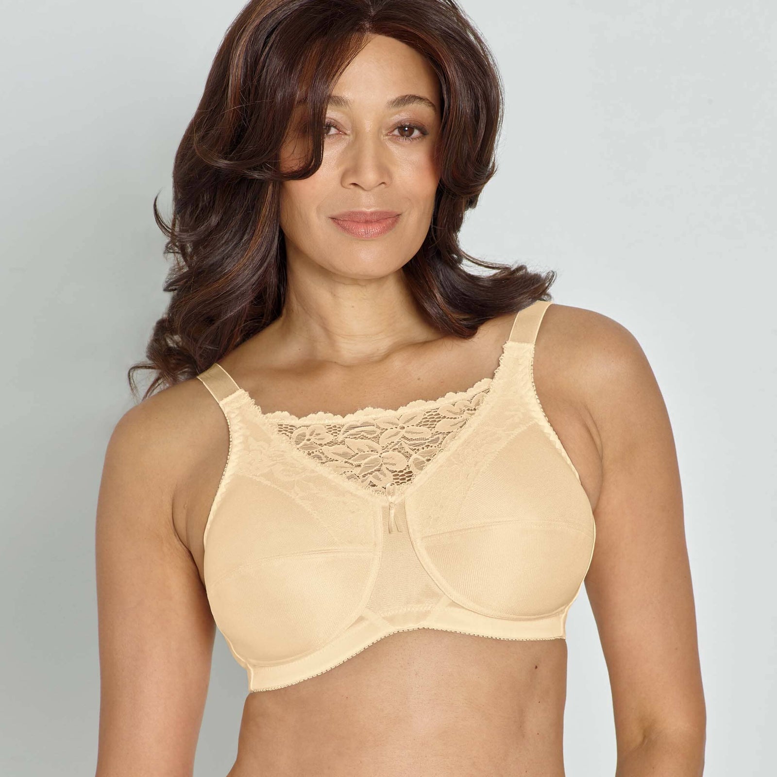 Mastectomy Bra Royal Lace Size 38D Beige at  Women's Clothing store:  Bras