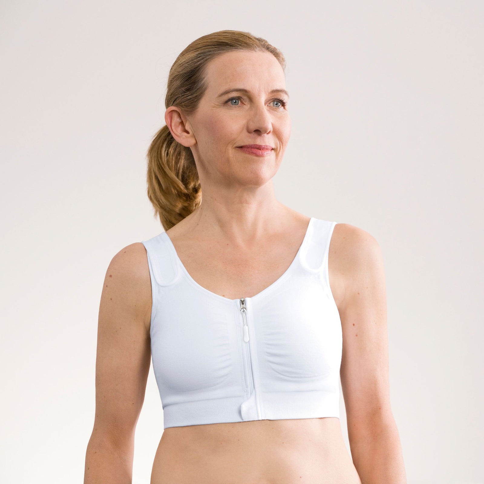 Amoena Isabel Wire-free Camisole Soft Post-surgery Bra In White