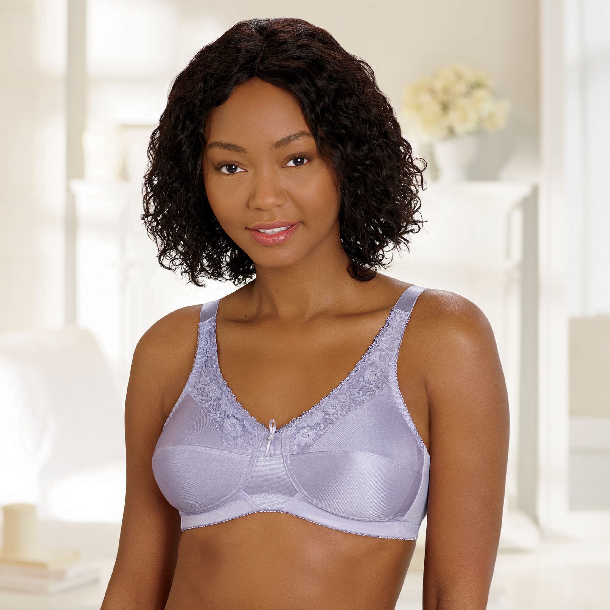 Thin Bra with Pocket Mastectomy Bras Post Surgery Bralette Lace Lingerie  Middle Elderly Women Wireless Daily Brassiere Top (Color : Purple, Size 