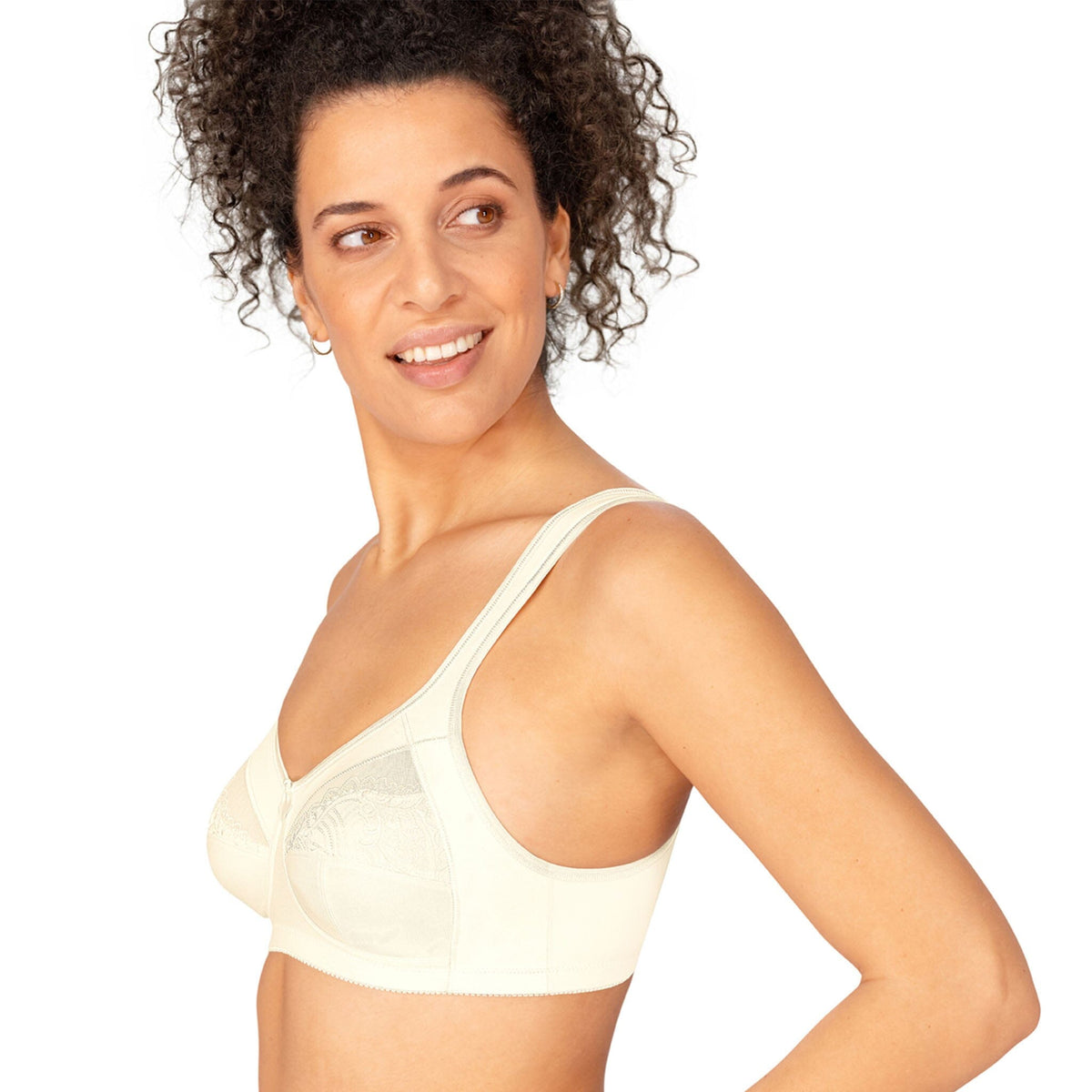 Front Fastening Sports Non Wired bra Size 34 to 48 B-C-D-DD white