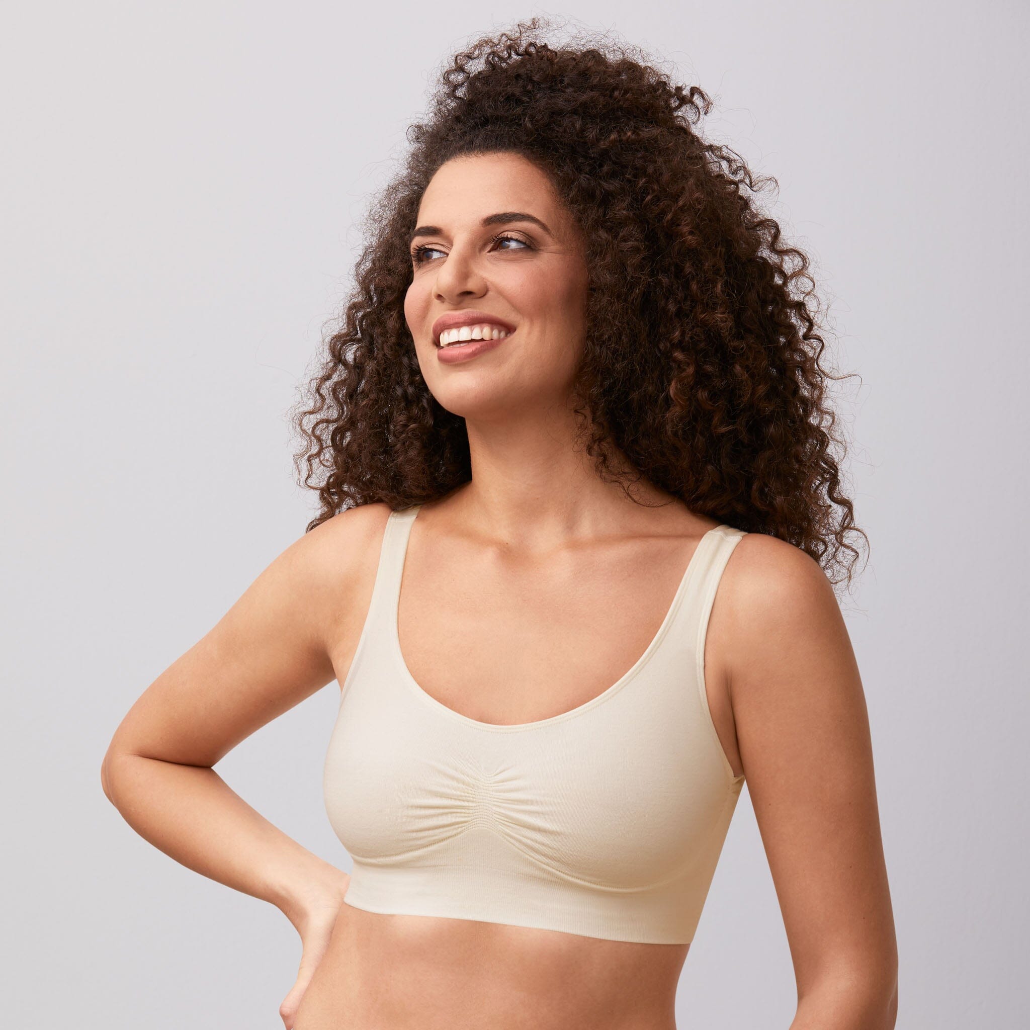Buy Just My Size Front Close Wirefree Bra, Nude, 42DD Online at