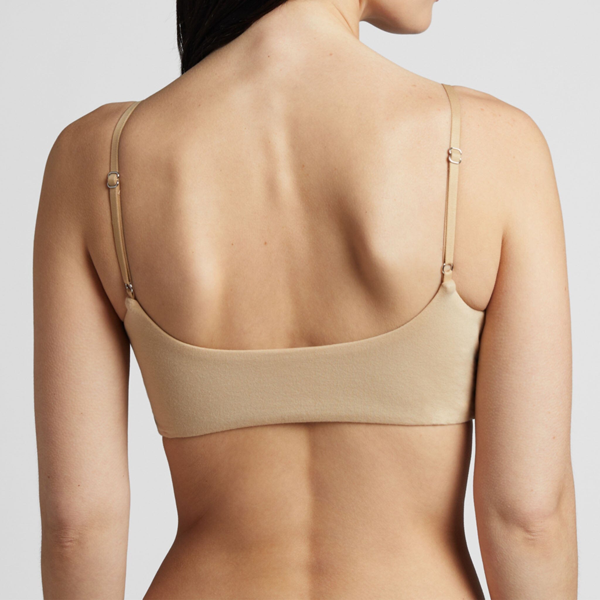 Synthetic Cotton padded Backless Bra - Cream